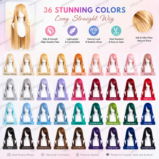 31.5 Inch/ 80 cm Carve Long Straight Cosplay Wig Anime Costume Party Wig
