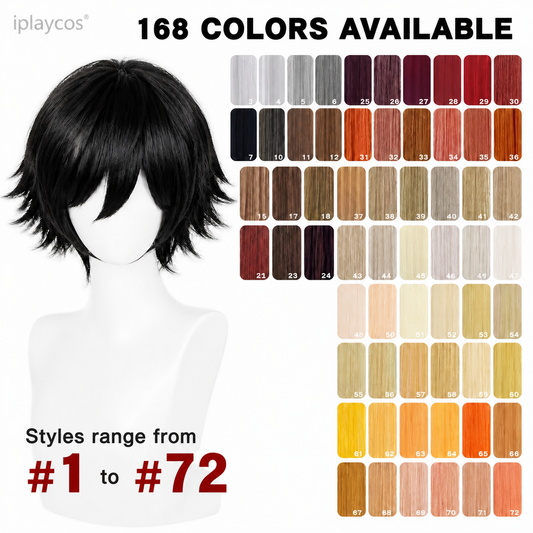 Short Black Wig Men Black Anime Cosplay Wig for Halloween Costume